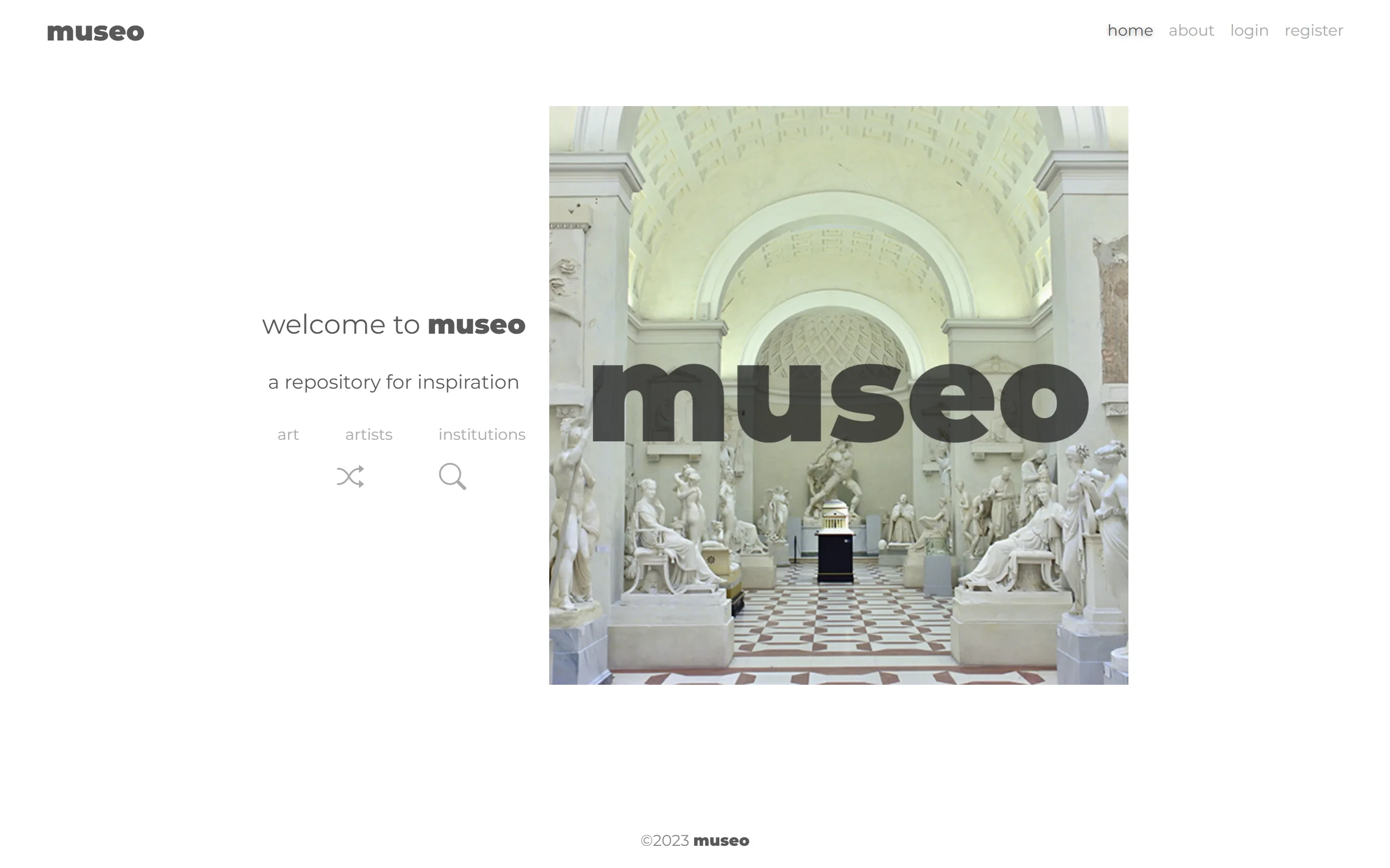The home page. museo home page